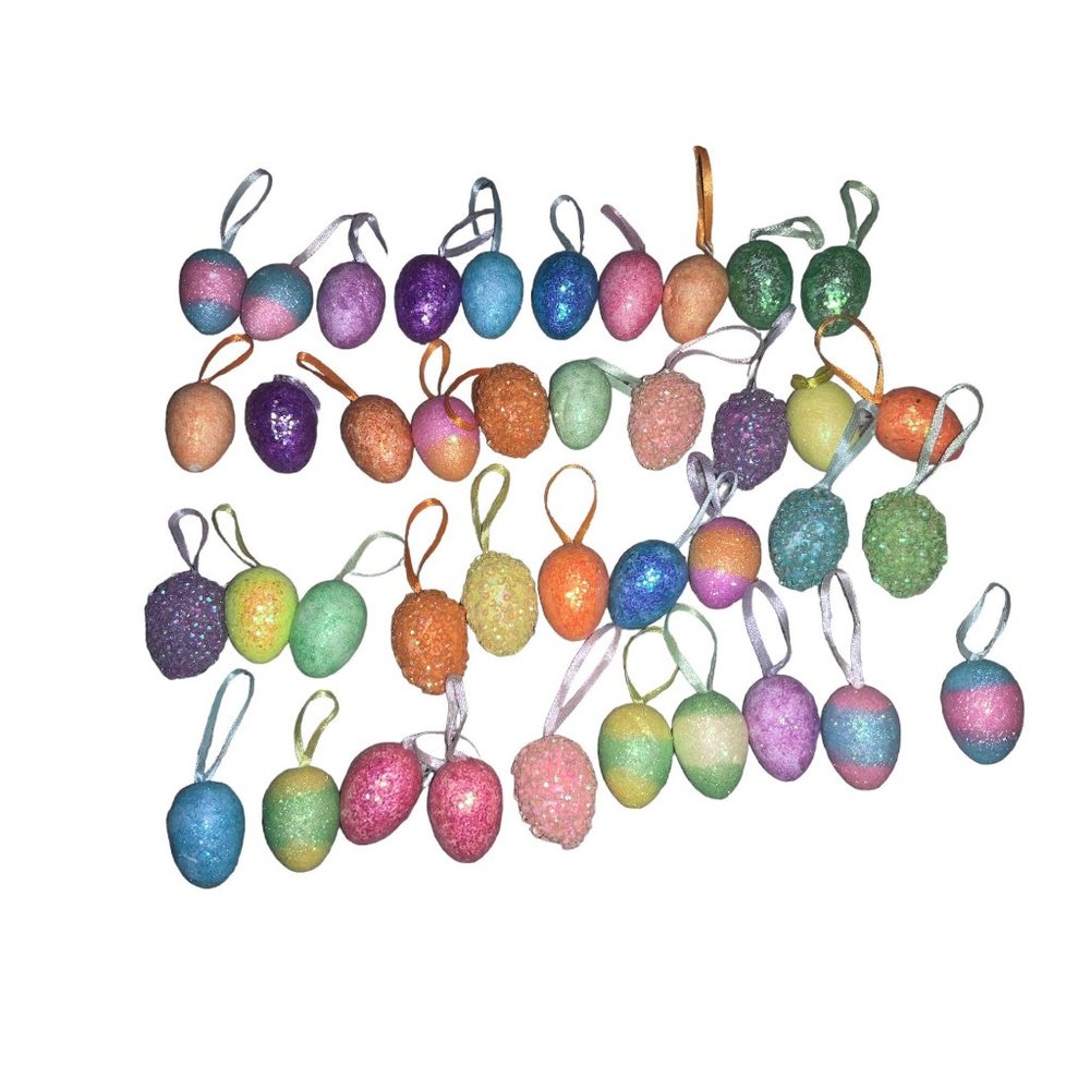 Easter Egg Hanging Ornaments- set of 40 Foam Eggs